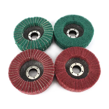 

4Pcs 115mm 4.5'' Nylon Fiber Flap Wheel Abrasive Disc Scouring Pad For Angle Grinder used to polish and grind