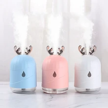 Cute Cartoon Deer Air Humidifier Ultrasonic Cool Mist Warer Diffuser with LED Light for Home Office Mini USB Mist Maker Fogger mini cup air humidifier ultrasonic cool mist aroma diffuser with color led light for office car umidificador mist maker fogger