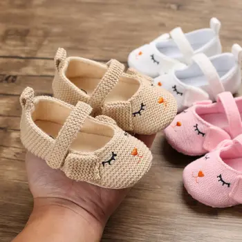 

Cute Newborn Baby Shoes Girls Knitted Soft Sole Shoes Infant Cartoon Prewalkers Baby First Walkers Shoes