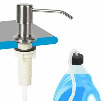 

DIY Soap Dispenser Set Pump for Kitchen Sink and Tube Kit(Brushed Nickel)Kitchen Hand Soap Dispenser Pump Connect to Soap Bottle