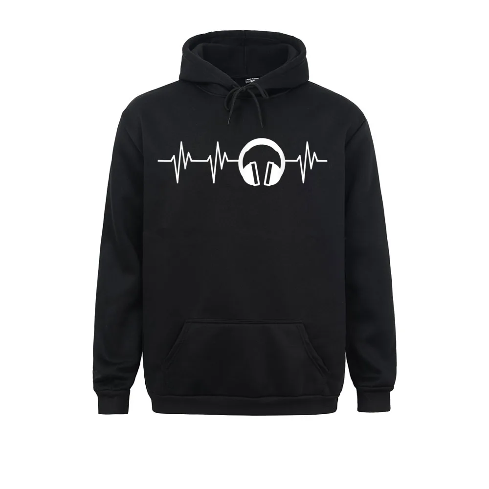 Cheap Women Sweatshirts Headphones Heartbeat Funny Disk Jockey DJ T-Shirt Gift__1711 Hoodies  Long Sleeve Hoods Simple Style Headphones Heartbeat Funny Disk Jockey DJ T-Shirt Gift__1711black
