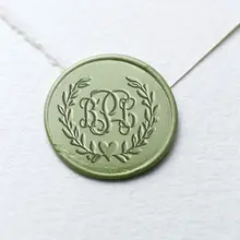 Венок с венком воск печать штамп/персонализированные Воск Печать комплект/пользовательские Свадебная печать штамп/приглашение печать штамп