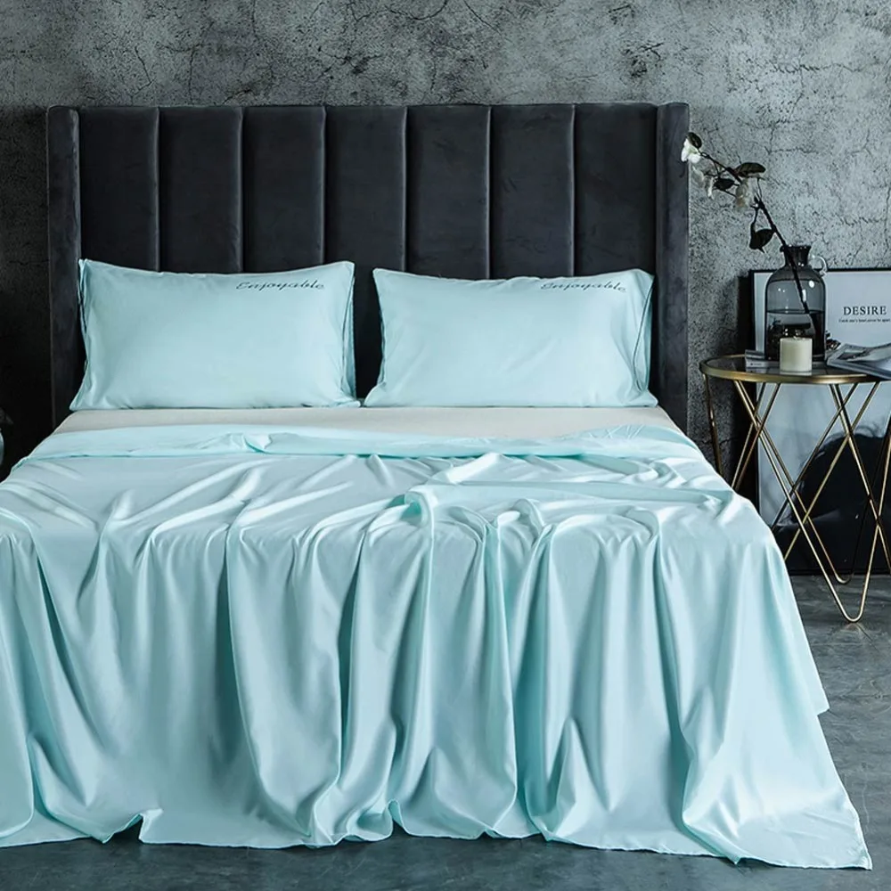 

Svetanya silky Linens solid color Bedding Set double Queen king single size