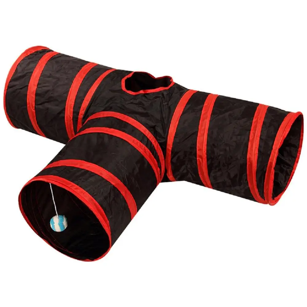 

Hot 3 Holes 4 Colors Foldable Pet Cat Tunnel Indoor Outdoor Pet Cat Training Toy for Cat Rabbit Animal Play Tunnel Tube