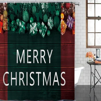 

Shower Curtain Waterproof Polyester Fabric Shower Curtain Christmas Theme