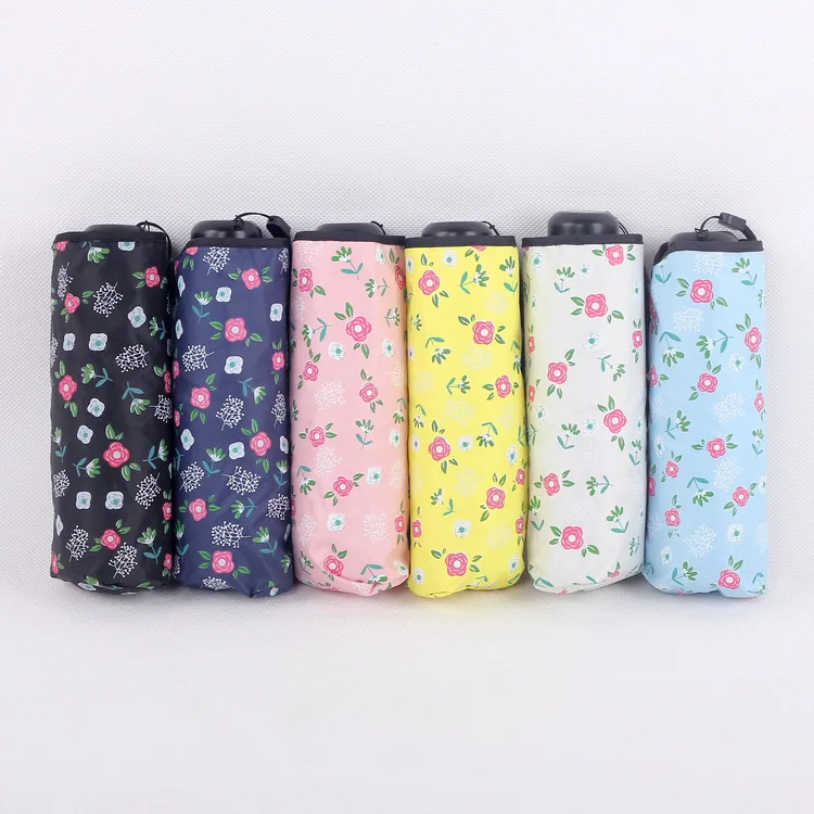 

Currently Available New Style W111 Spring Five-fold Umbrella Floral Vinyl Sun-resistant Parasol Umbrella Folding Umbrella Ultra-