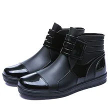 Sepatu Bot Hujan Pria Pendek Musim Panas Pria Rendah Atas Sepatu Karet Sepatu Fashion Anti-Slip Karet Sepatu Tahan Air sepatu Outdoor Dewasa(China)