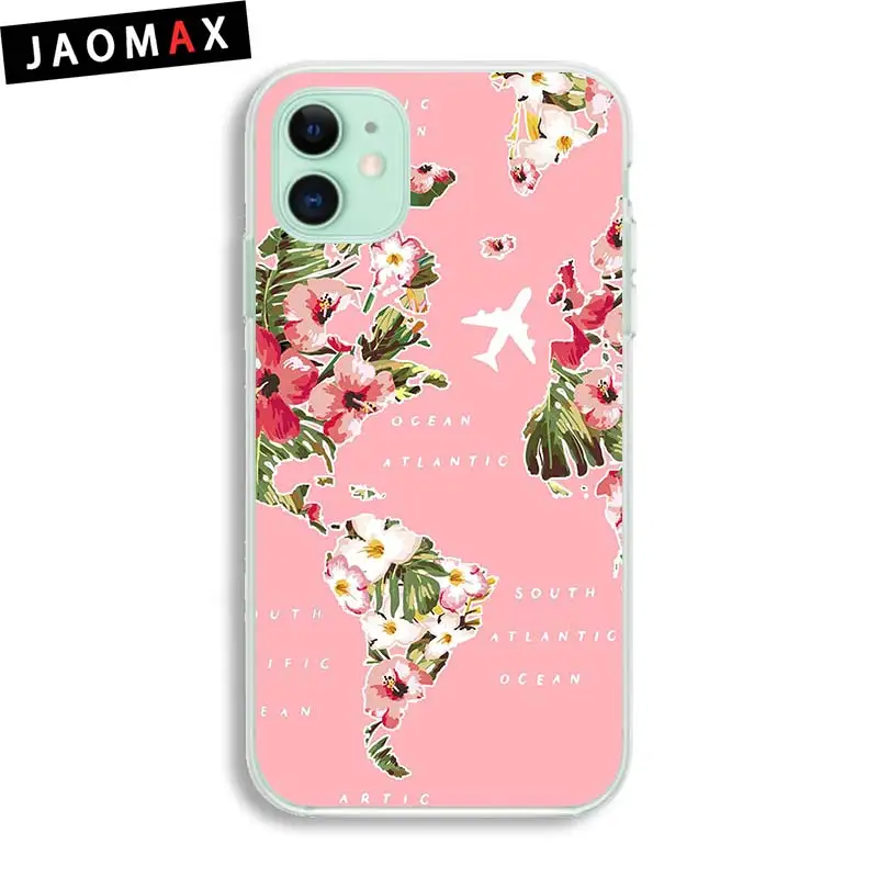 22049 Jaomax Прозрачный чехол для телефона для iPhone 11 Pro XR XS Max XS чехол s Роскошная Карта мира Путешествия Мягкий ТПУ чехол для iPhone 6 7p 8p - Цвет: 22049
