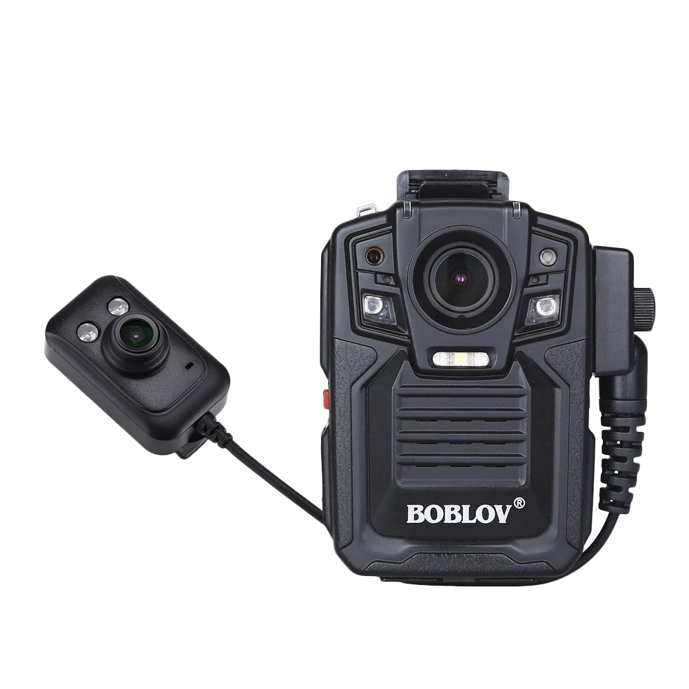 BOBLOV HD66-02 64GB HD 1296P Mini Camcorder 33MP Security Police Body Camera Night Vision Video Recorder With IR External Lens