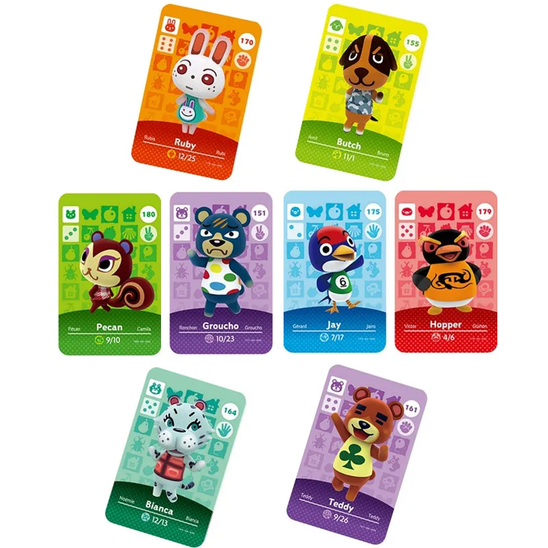 151 до 180 животное пересечение новые горизонты игра Карта Amiibo карты для NS Switch 3DS