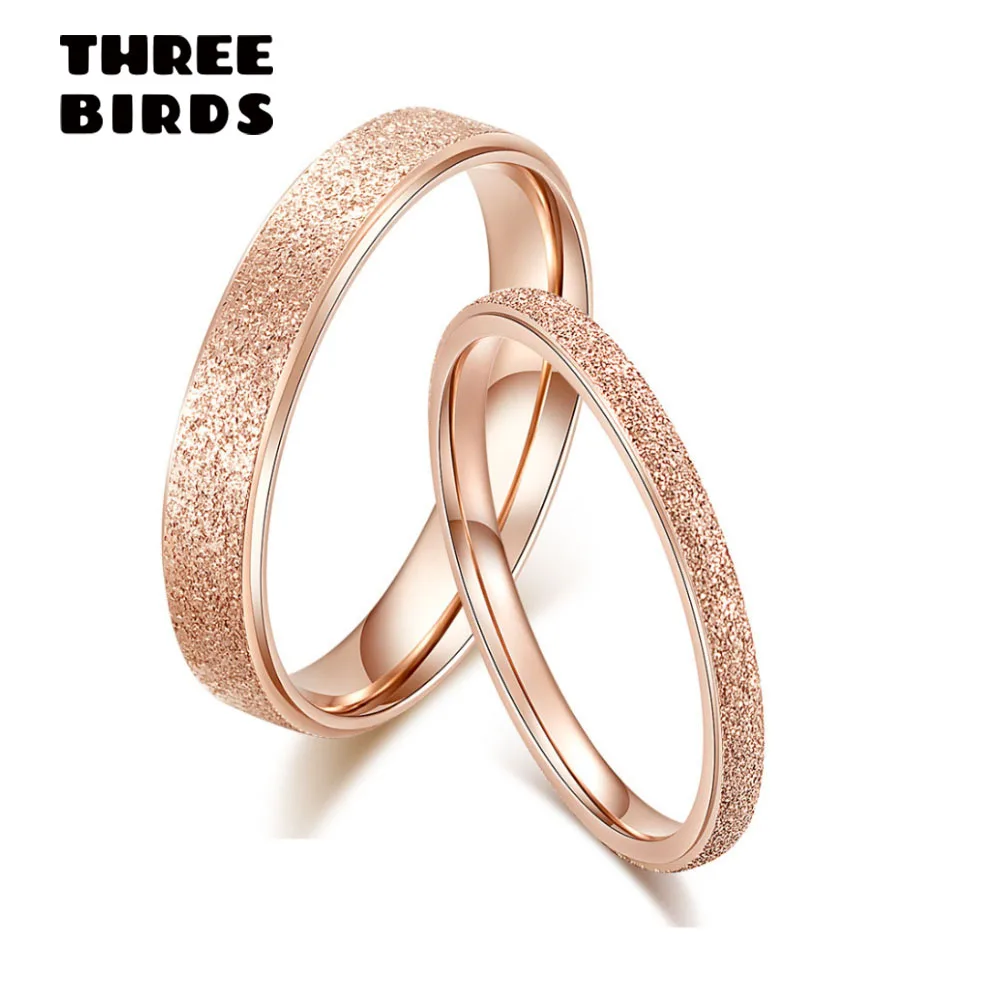 Три птицы, трендовые простые матовые кольца из нержавеющей стали, набор из розового золота, милые кольца на палец для женщин, ювелирные изделия для свадебной вечеринки
