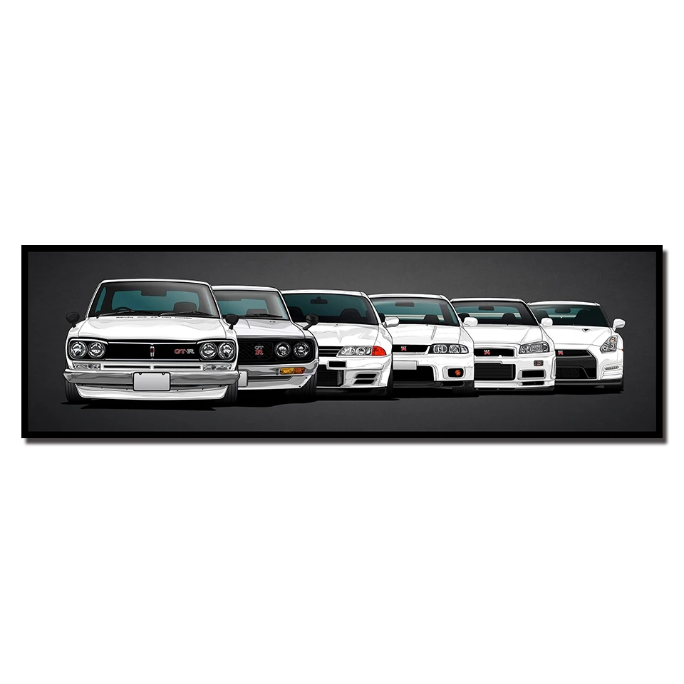 Холст картины HD печати Модульная картина из 5 частей без рамки Нисса Skyline Gtr