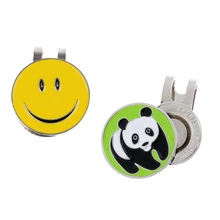 2 шт. улыбающееся лицо и панда сплав мяч для гольфа маркер с магнит, заколка на шляпу