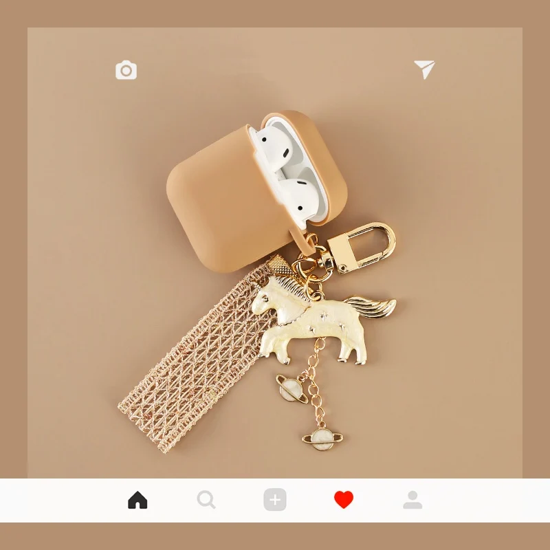 Силиконовые чехлы для Apple AirPods 2 мягкие Мультяшные милые цветочные наушники чехол для Air Pods 1 Зарядная коробка крышка с крючками