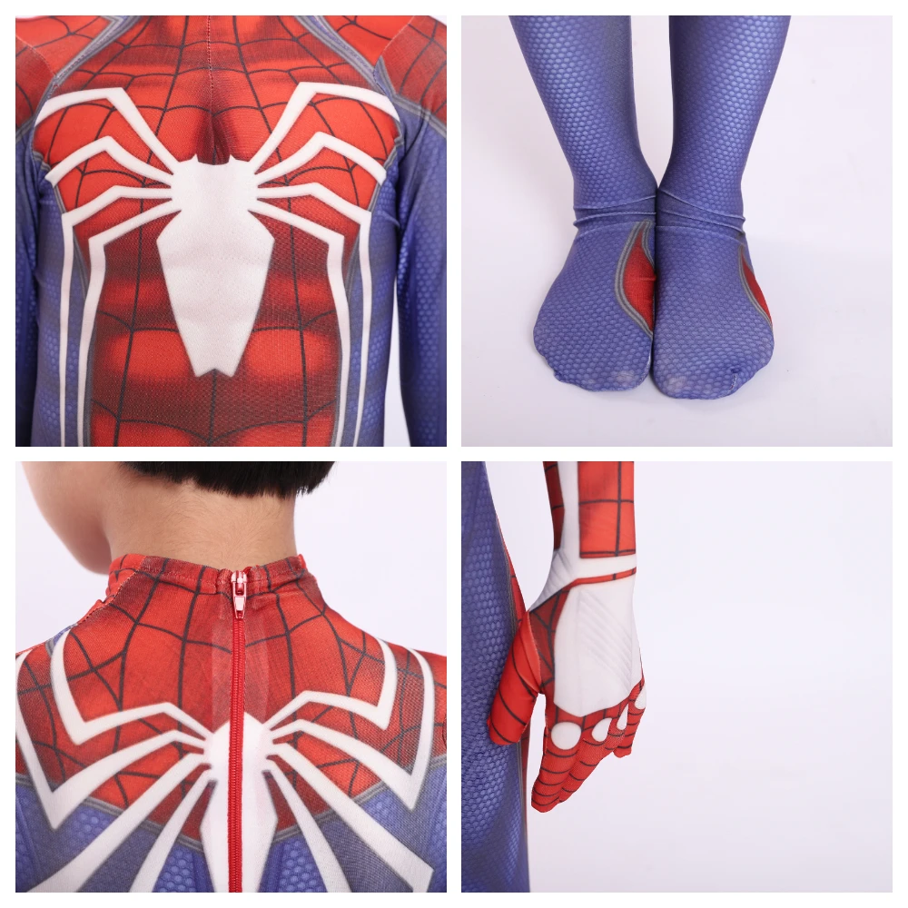 PS4 Человек-паук косплей костюм 3D принт Мстители Человек-паук Аниме Полный Костюм для Хэллоуина вечерние костюмы для мальчиков обратно в школу