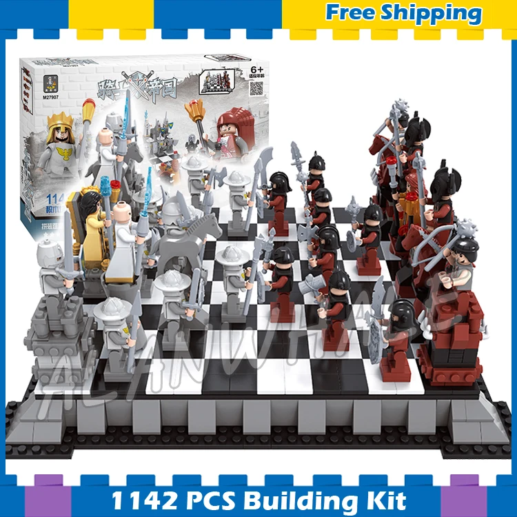 

1142pcs New Knights Play Chess27907 Figure Building Blocks Children Toys Kids Boys Nexus Compatible With