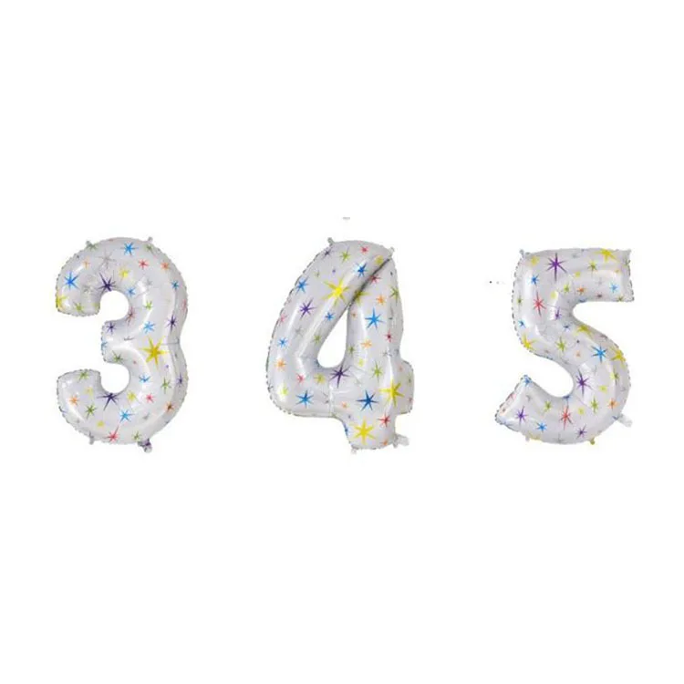С цифрами шар Алюминий пленка с цифрами шар для сцены декоративные 40-дюймовый белый Алюминий пленка с цифрами воздушный шар