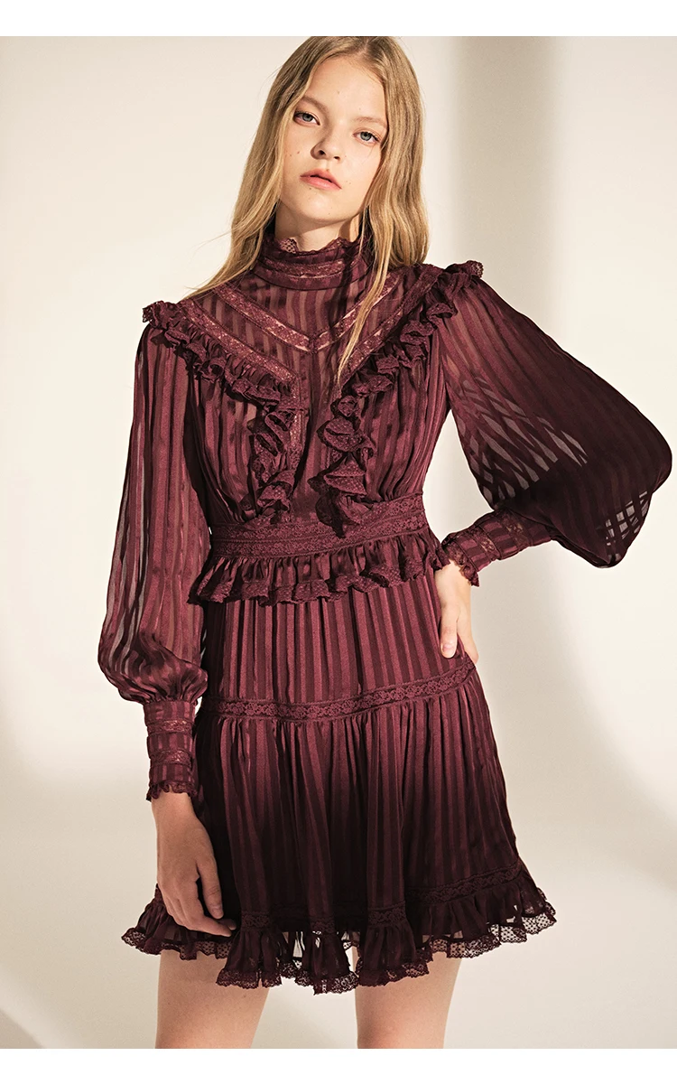 EASYSMALL For Love Lemons, женское платье, модное, сексуальное, красное вино, высокое качество, сплайсинг, высокий воротник, тонкое, обтягивающее, повседневное, с высокой талией, платье
