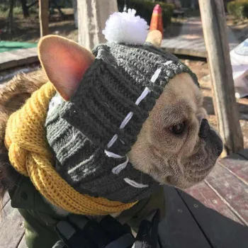 

Pet Dog Christmas Hat Chichuahua Winter Warm Puppy Hat With Ball Headwear for Small Dogs French Bulldog Costume Cat Accessories