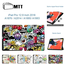 MTT Чехол для iPad Pro 12,9 дюйма с карандашом-держателем из искусственной кожи, Магнитный флип-чехол с подставкой, чехол для планшета, умный Авто Режим сна/пробуждения