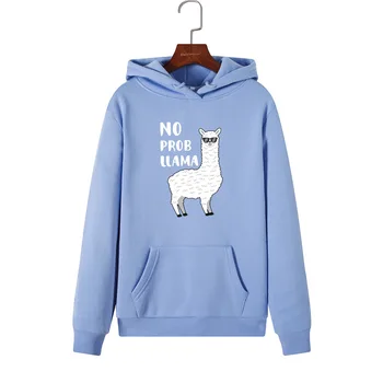 

Harajuku Cartoon Alpaca Printed Hoodies Women Casual Long Sleeve Loose Hooded Sweatshirt Autumn Winter Fleece Pullover Tops