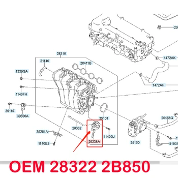 

28322 2B850 28322-2B850 For Hyundai Kia HOSE & CHECK V/V ASSY-VACUUM VALVE-SOLENOID ACTUATOR-VIS 283222B850 Ix25 Creta 1.6