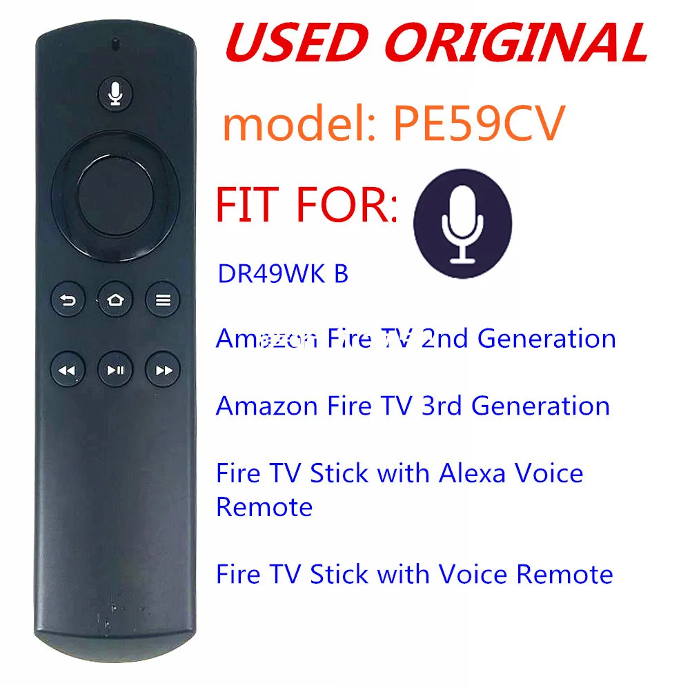 pellizco Recuento pronto Mando a distancia para Amazon Fire TV box DR49WK B, mando a distancia de  segunda mano con voz, PE59CV, 2nd-gen Fire TV, Alexa - AliExpress Productos  electrónicos