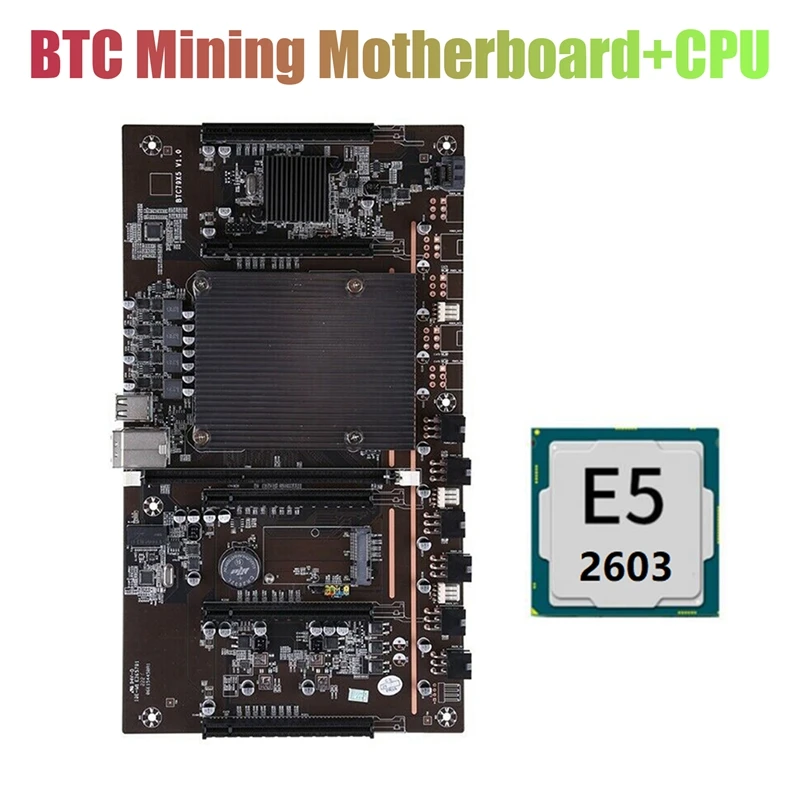 Оригинальная материнская плата для майнинга BTC с процессором E5 2603 5X PCI-E 8X LGA 2011 DDR3