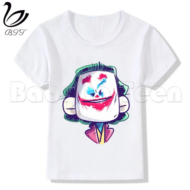 WhiteI Joker Joaquin Phoenix/белая футболка для маленьких девочек повседневные футболки с короткими рукавами для мальчиков детские модные топы, летняя футболка для девочек - Цвет: WhiteI
