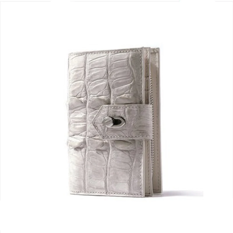 

ouluoer Thai crocodile leather wallet A new large-capacity white change purse with a short leather zipper wallet for women