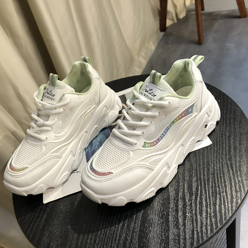 chunky mesh trainers