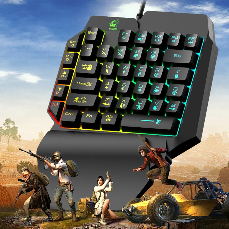 

RGB Backlit keyboard One-Handed Mechanical Gaming Keyboard 42 Keys Blue Switch LED Left Hand Mini Keypad For Mobile Game