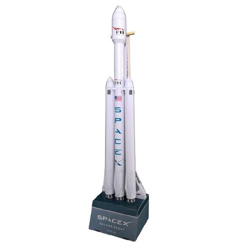 1:160 SpaceX Falcon Heavy-duty Rocket 3D Paper Model 42cm DIY Space Toy