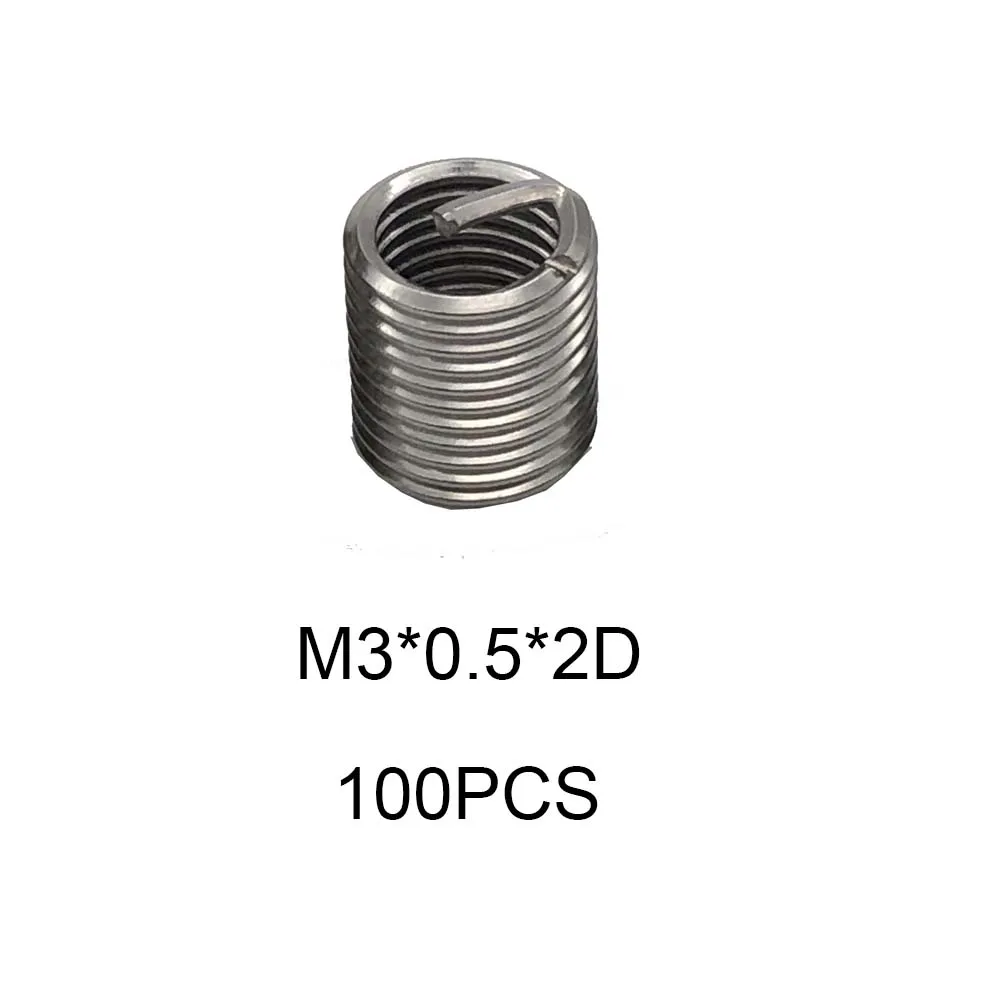 100pcs threaded insert M3*0.5*2D thread repair kit stainless steel wire Set For Hardware Repair