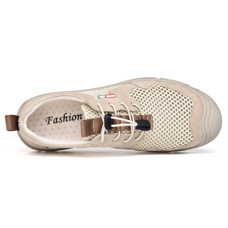 Suede Leather And Mesh Fashion Men's Sneakers Comfortable Man Casual Shoes Outdoor Non-slip Breathable Shoes Men