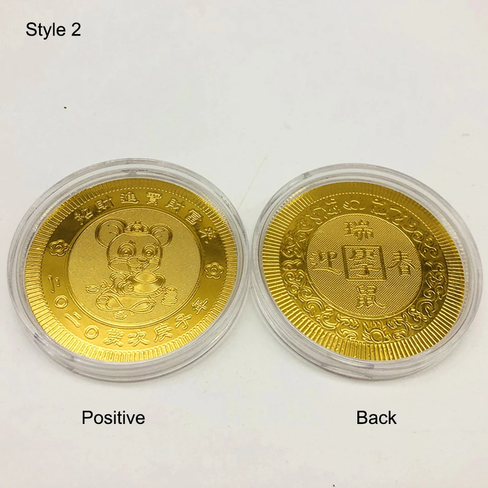 Tronzo подарок на год Мышь Символ крыса Золотая фольга Памятная коллекция монет монеты хорошая удача везучий подарок украшение