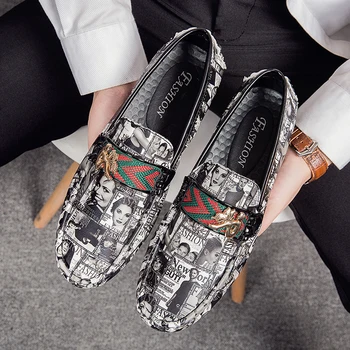 

Large Size 38-48 Men's Driving Shoes 2020 Men Leather Loafers Shoes Fashion Handmade Breathable Moccasins Flats Slipe On Shoes