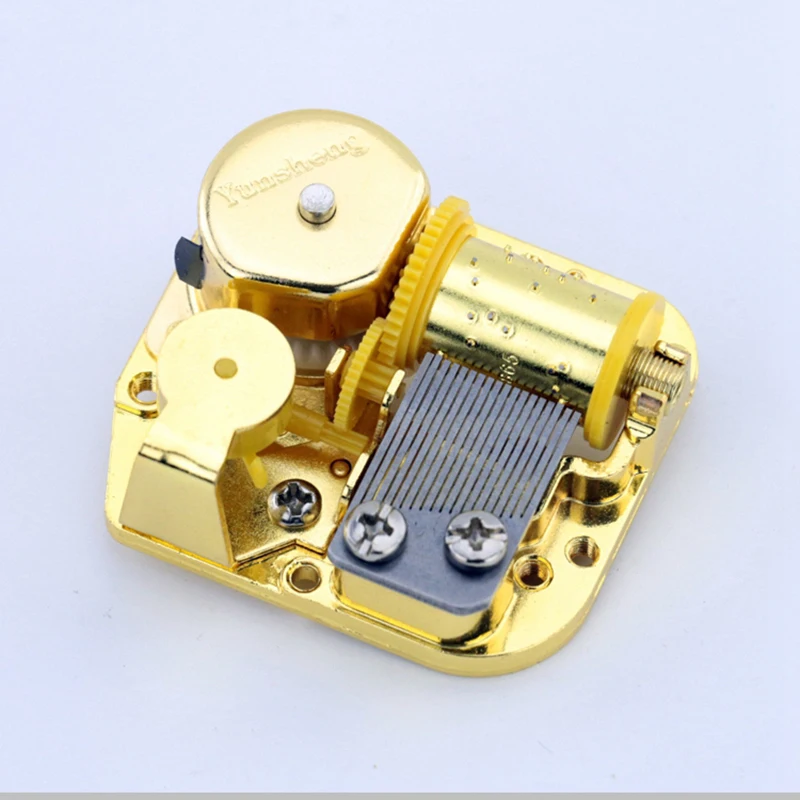 

Yunsheng 18 Note Windup Clockwork Mechanism DIY Musical Movement Music Box Movement Replacing Old Music Box Gold