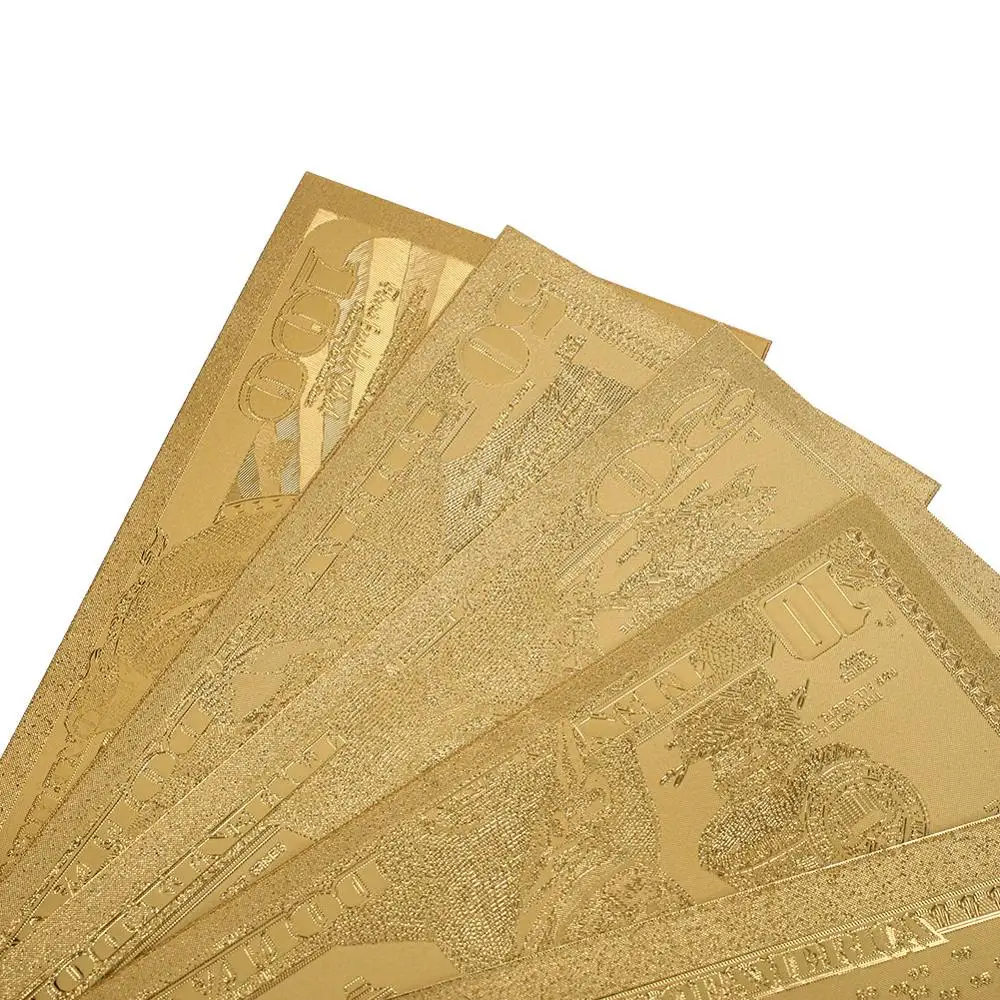 7 шт./компл. 24K позолоченные долларов золото античное покрытие антикварные памятные Примечания подарки коллекция, домашний декор
