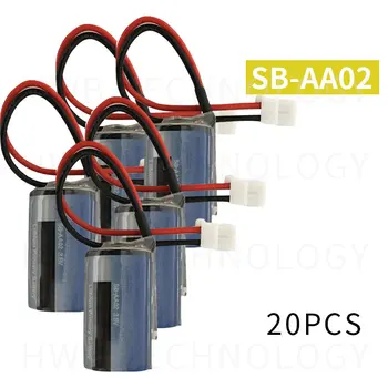 

20pcs Original New Korea Tekcell SB-AA02 3.6V 1/2AA LS14250 ER14250 PLC Lithium Battery backup Batteries with plugs connectors