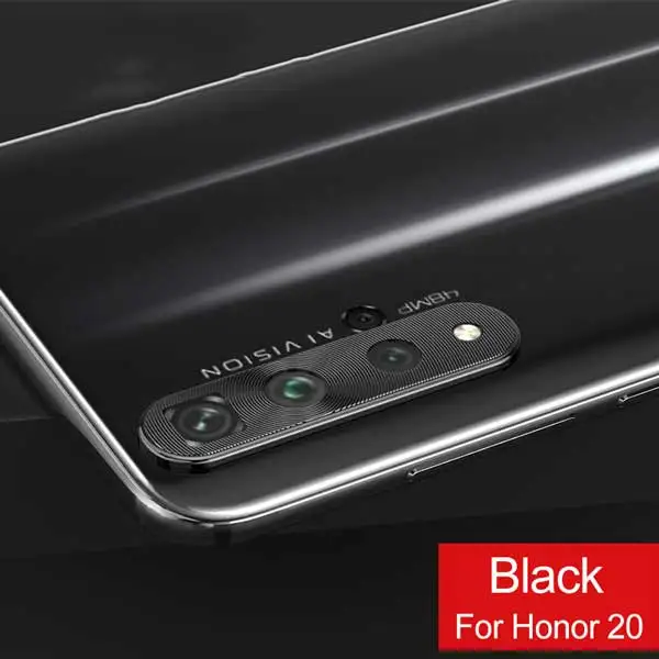 Металлический защищающий чехол для камеры для huawei Honor 20 Pro 20i Nova 3 4 чехол из алюминиевого сплава задняя защита объектива камеры кольцо Крышка - Цвет: Black