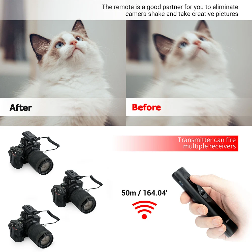 Remoto sem Fio do Obturador para Nikon Profezzion Controle D700 D500 D300 D300s D200 D100 d5 d4 d3 D3s d2 d1 f5 f6 F100 D850 D810 D800 - Image 4