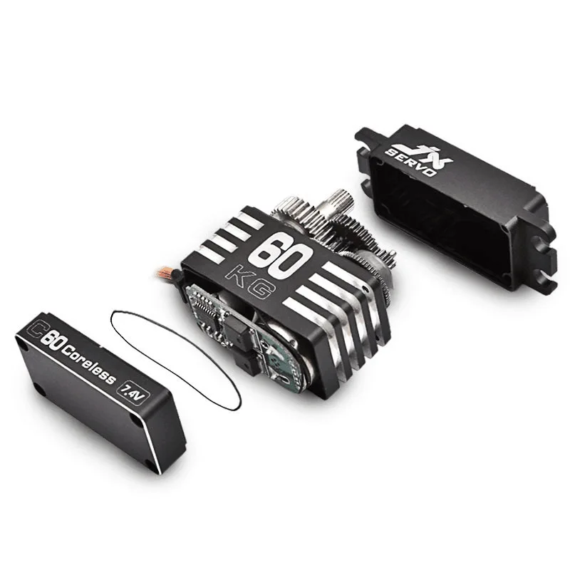 JX C60 60 кг с высоким крутящим моментом, полностью металлический корпус, полый стакан высокого давления, металлический сервопривод для радиоуправляемого автомобиля, лодки, вертолета, аксессуары