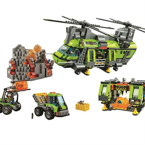 

10642 Bela City Serie Volcano Heavy-lift Helicopter Explorer scientist Building Block Bricks Toys Compatible City 60125