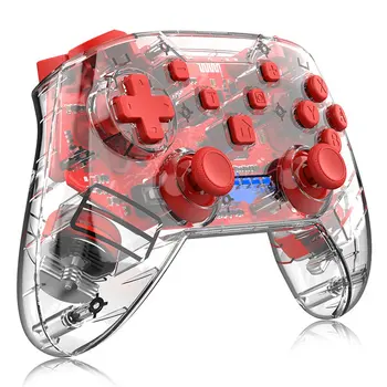 

Wireless Gamepad Cool Transparent Gamepad With Vibration Somatosensory Pc Computer Notebook Precise Steering
