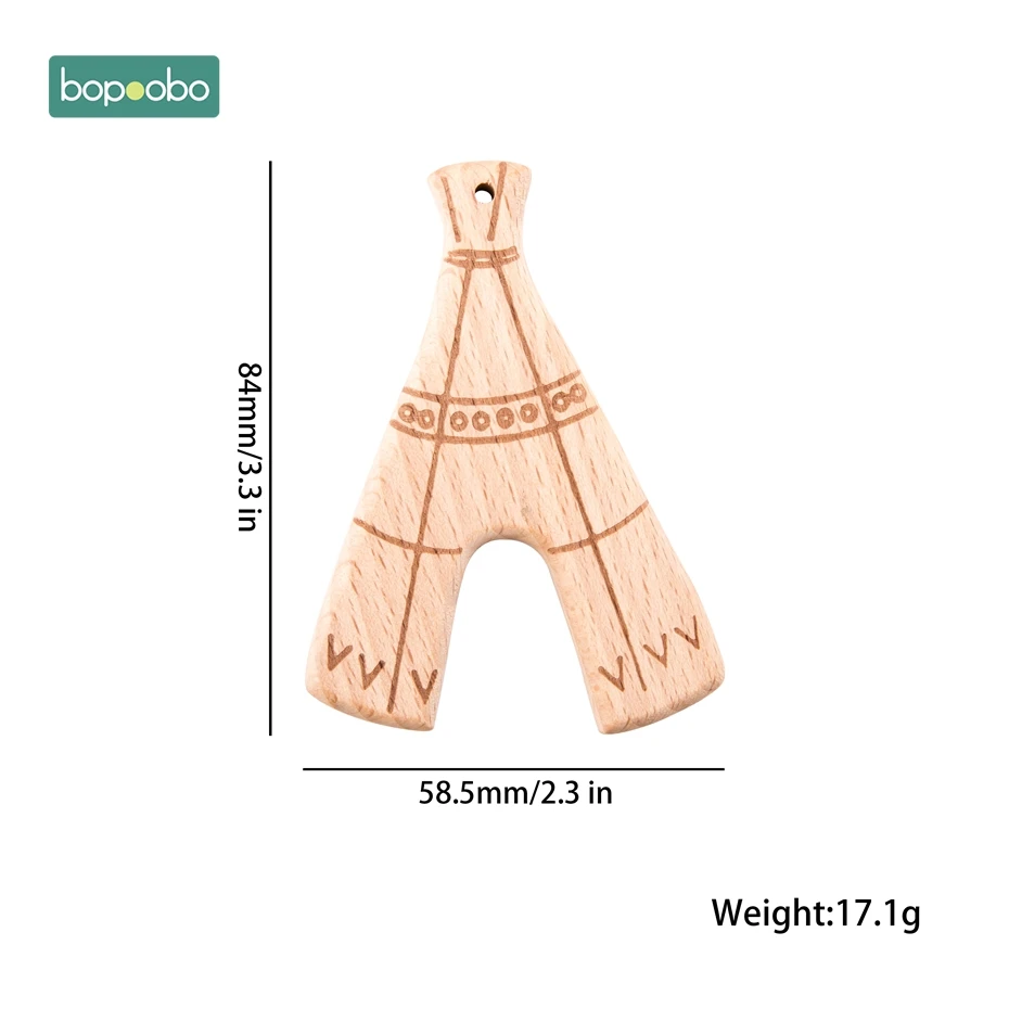 Bopoobo 5 шт. деревянный Прорезыватель для еды, из бука, деревянные животные, детские игрушки для новорожденных, подвеска, соска, комплект для медицинских процедур, Детские трофеи - Цвет: Straw