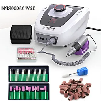 

32W 35000RPM Electric Nail Drill manicure Machine File New Version of Copper Handle Nail Tool Kit Electric Nail File with Cutter