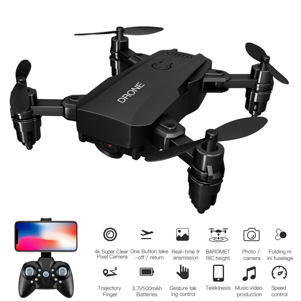Мини складной Дрон с 4K 1080P 720P WIFI FPV HD камерой 120 градусов широкоугольный