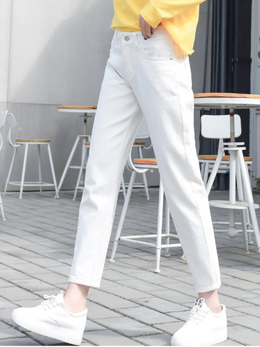 Plus Size High Waist Boyfriend Jeans Women Fashion Blue Black White Jeans Ladies Denim Harem Pants Casual Trousers Jeans Femme Plus Size High Waist Boyfriend Jeans Women Fashion Blue Black White Jeans Ladies Denim Harem Pants Casual Trousers Jeans Femme