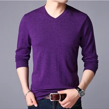 Мужской тонкий осенне-зимний свитер с v-образным вырезом, мужской свитер с длинными рукавами, тонкие теплые вязаные свитера